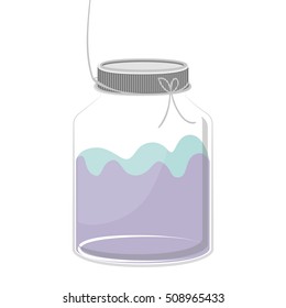 silhouette glass container with colorful liquid