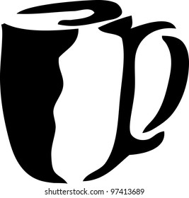 silhouette of glass in doodle