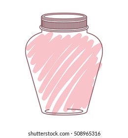 silhouette glass jar decorative with pink stripes