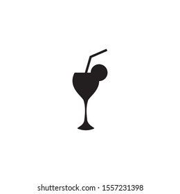 Silhouette of glass.  vector flat icon
