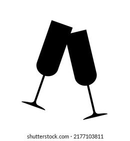 Silhouette of glasses. Vector illustration