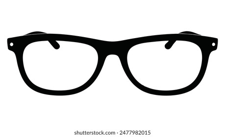 Silhouette glasses vector illustration isolated on a white background.