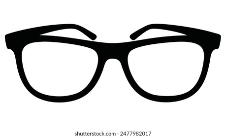 Silhouette glasses vector illustration isolated on a white background.