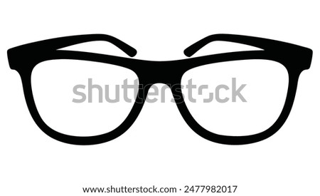 Silhouette glasses vector illustration isolated on a white background.