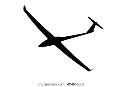 Silhouette of a glider is not a white background. Vector illustration