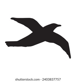 silhouette : gliding bird monochrome illustration　