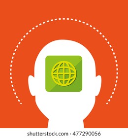 silhouette global connection icon