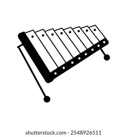 Silhouette eines Glockenspiels Musikinstrument