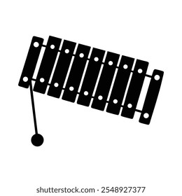 Silhouette of a glockenspiel Musical inustrument