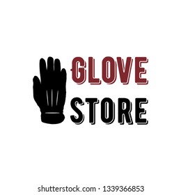 Silhouette gloves and inscriptions for the store. Glove shop logo.