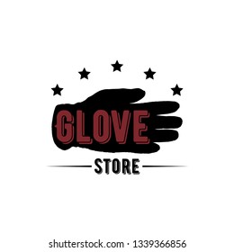 Silhouette gloves and inscriptions for the store. Glove shop logo.