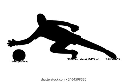 silhouette of goalkeeper catches the ball