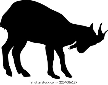 Silhouette goat animal farm on a white background