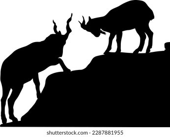 Silhouette goat animal farm on a white background.
