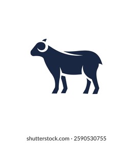 silhouette of goat animal logo