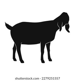 Silhouette of a Goat. Flat vector illustration