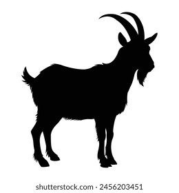 silhouette of a goat on white