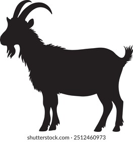 a silhouette of a goat standing sideways