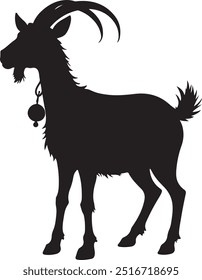 a silhouette of a goat standing sideways