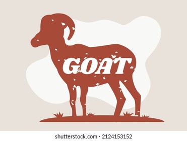 Silhouette goat with text lettering