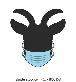 Silhouette goat using masks. Animal silhouette vector design