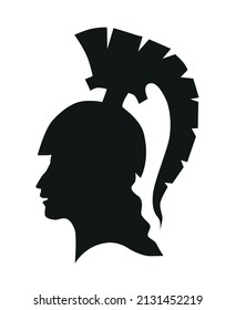 The Silhouette Of The Goddess Athena In Profile In A Corinthian Helmet