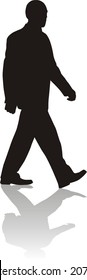 Silhouette of the going man (vector)