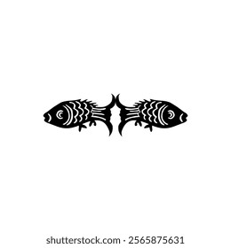 Silhouette of the Gold Fish, Oriental Style, can use for Ornate, Decoration, Logo Gram, Pictogram or Graphic Design Element. Vector Illustration