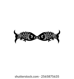 Silhouette of the Gold Fish, Oriental Style, can use for Ornate, Decoration, Logo Gram, Pictogram or Graphic Design Element. Vector Illustration