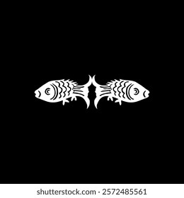 Silhouette of the Gold Fish, Oriental Style, can use for Ornate, Decoration, Logo Gram, Pictogram or Graphic Design Element. Vector Illustration