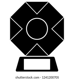 Silhouette of a golden trophy. Vector illustration design