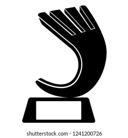 Silhouette of a golden trophy. Vector illustration design