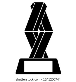 Silhouette of a golden trophy. Vector illustration design