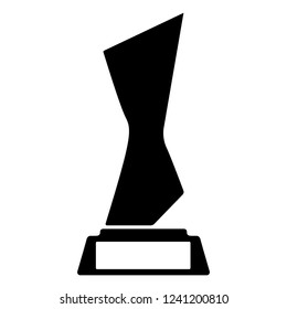 Silhouette of a golden trophy. Vector illustration design
