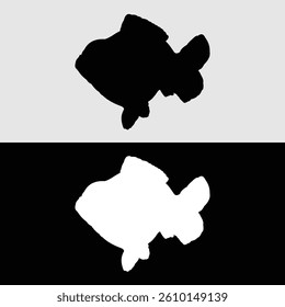 silhouette of goldfish vector design with black and white background
