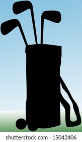 silhouette of golf bag	