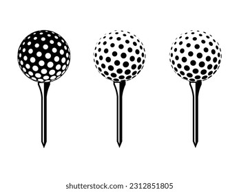 Golf-Tee / schwarz-weiß / Vektor / Icon Stock Vector