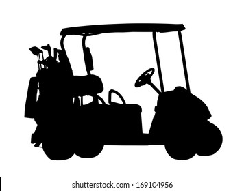 Download Silhouette Golf Cart Bags On Back Stock Vector Royalty Free 169104956