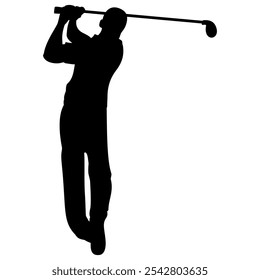 Silhouette of golf player. Perfect for stickers, advertisements, icons