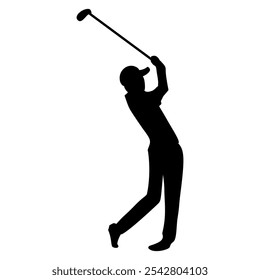 Silhouette of golf player. Perfect for stickers, advertisements, icons