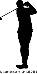 Silhouette of golf player pose illustration