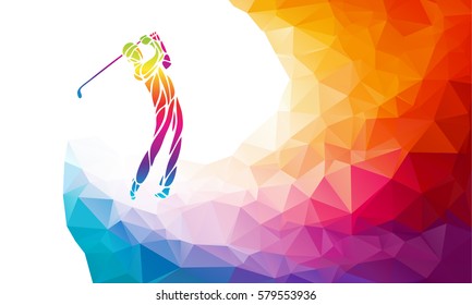 Silhouette of golf player. Vector eps8