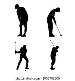 silhouette of a golf player vector illustration