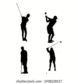 silhouette of a golf player vector illustration