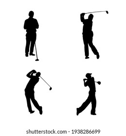 silhouette of a golf player vector illustration