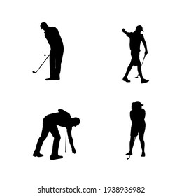 silhouette of a golf player vector illustration