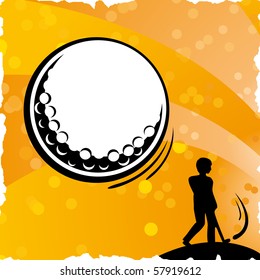 Silhouette des Golfers