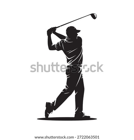 a silhouette of a golfer in mid swing showcasing the power and elegance of the sport itself