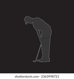 Silhouette of Golfer playing golf. Golfer silhouette Colelction