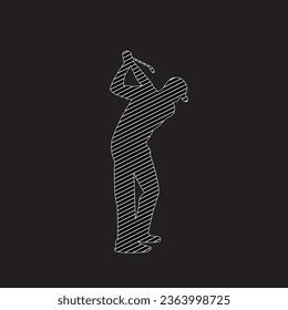 Silhouette of Golfer playing golf. Golfer silhouette Colelction
